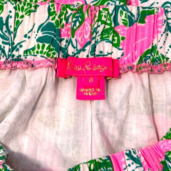 Lilly Pulitzer Kasida 2 Piece Crop top Skirt Just Wing It Botanical Size 0 - Picture 14 of 14